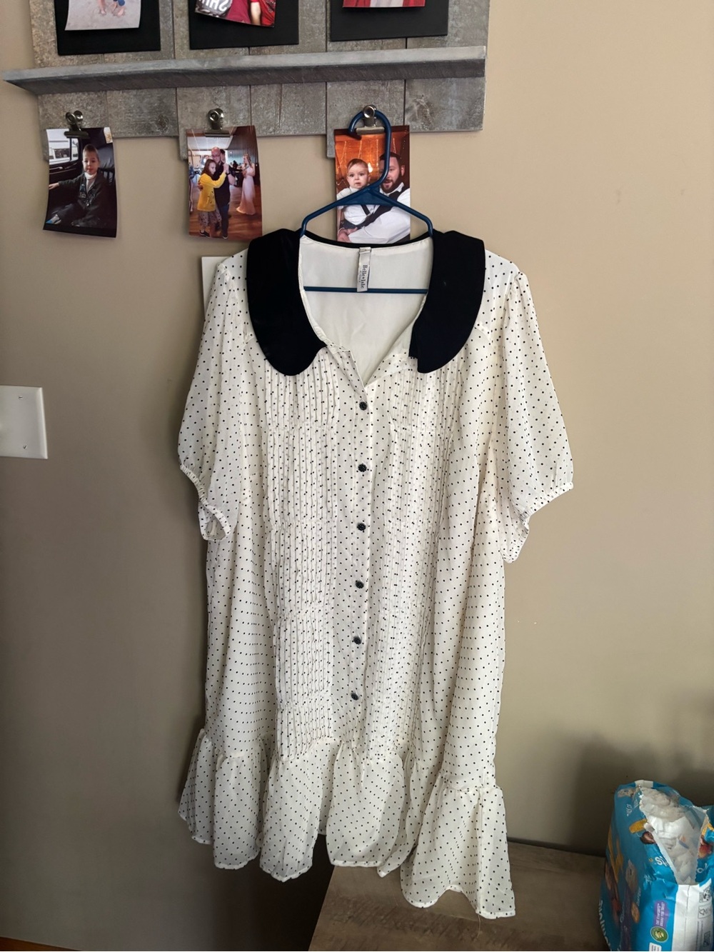 torrid Cream Mini Dress with Black Peter Pan Collar - Picture 1 of 3